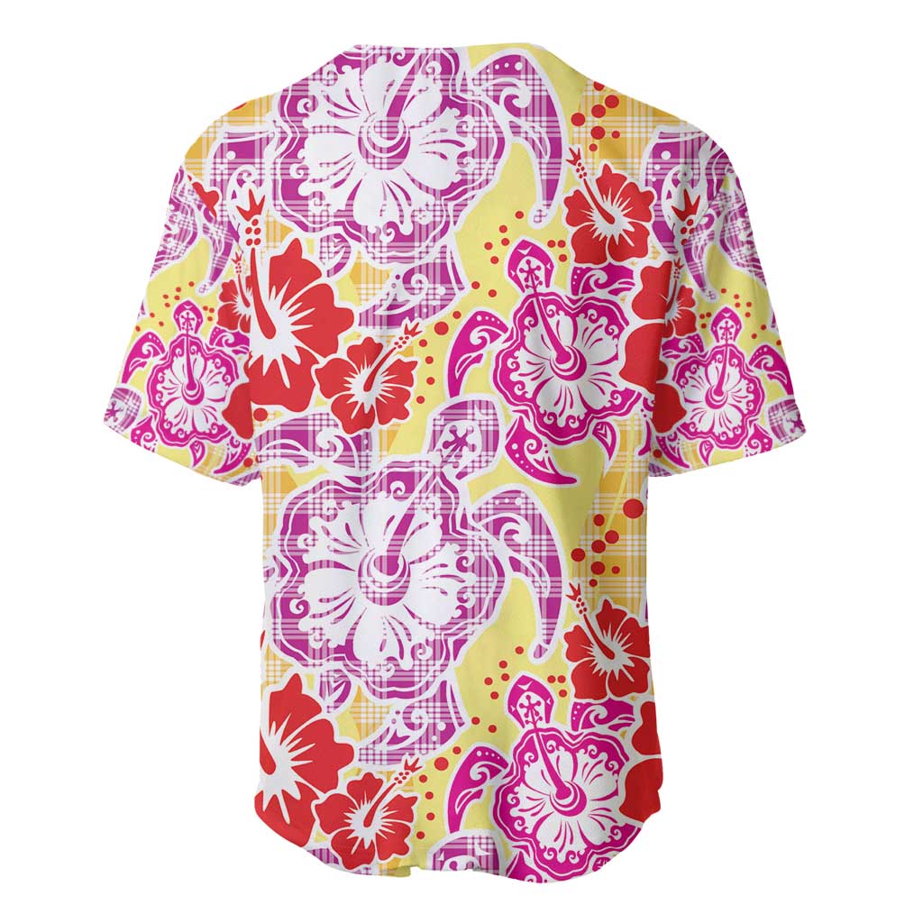 Palaka with Honu and Hibiscus Baseball Jersey Hawaiian Heritage Spirit - Polynesian Pride