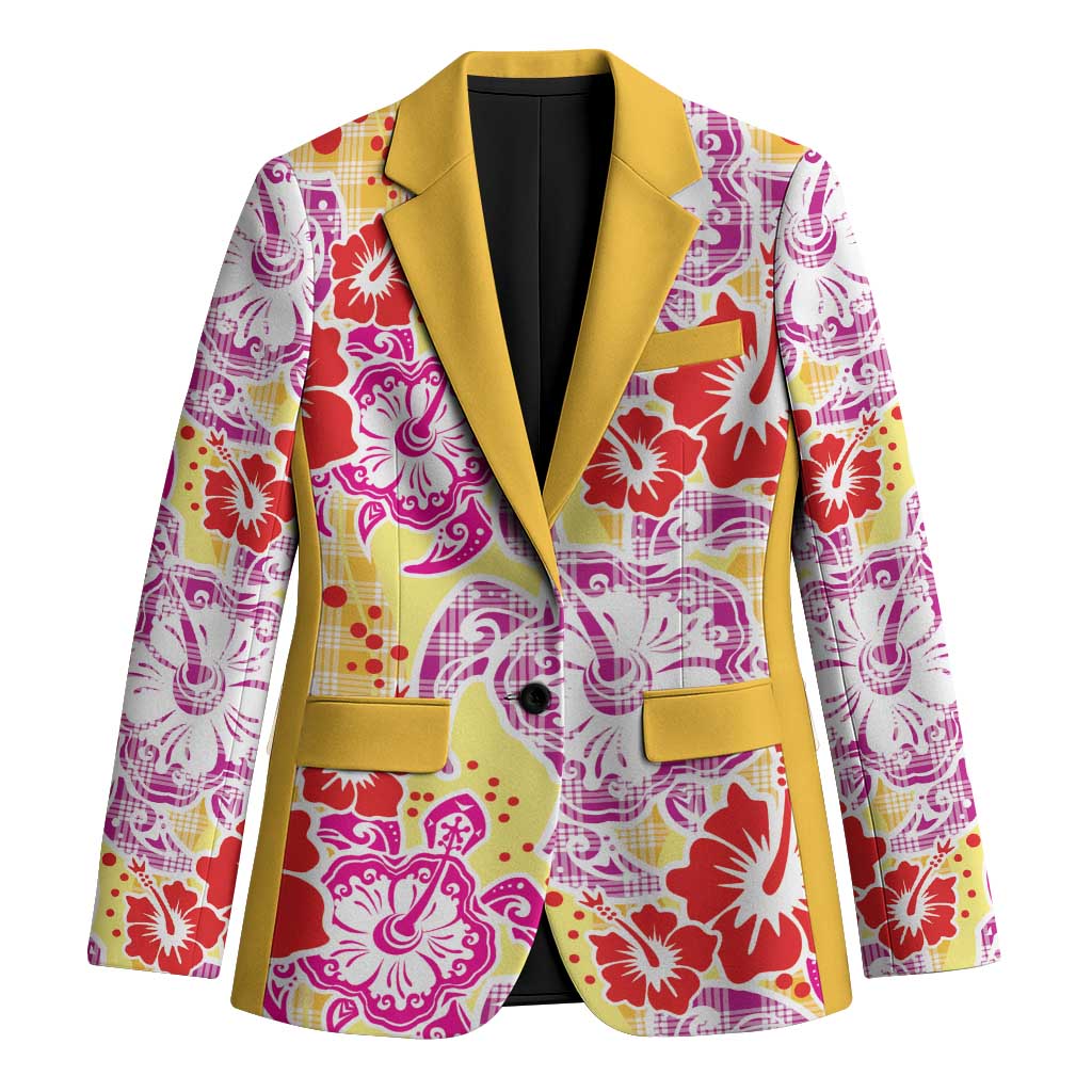 Palaka with Honu and Hibiscus Blazer Hawaiian Heritage Spirit - Polynesian Pride