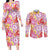 Palaka with Honu and Hibiscus Couples Matching Long Sleeve Bodycon Dress and Long Sleeve Button Shirt Hawaiian Heritage Spirit - Polynesian Pride
