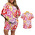 Palaka with Honu and Hibiscus Couples Matching Off Shoulder Short Dress and Hawaiian Shirt Hawaiian Heritage Spirit - Polynesian Pride