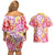 Palaka with Honu and Hibiscus Couples Matching Off Shoulder Short Dress and Hawaiian Shirt Hawaiian Heritage Spirit - Polynesian Pride