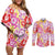 Palaka with Honu and Hibiscus Couples Matching Off Shoulder Short Dress and Long Sleeve Button Shirt Hawaiian Heritage Spirit - Polynesian Pride