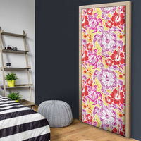 Palaka with Honu and Hibiscus Door Cover Hawaiian Heritage Spirit - Polynesian Pride