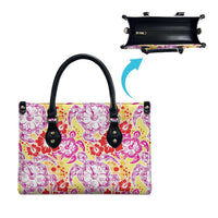 Palaka with Honu and Hibiscus Leather Bag Hawaiian Heritage Spirit - Polynesian Pride