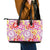 Palaka with Honu and Hibiscus Leather Tote Bag Hawaiian Heritage Spirit - Polynesian Pride