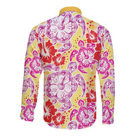 Palaka with Honu and Hibiscus Long Sleeve Button Shirt Hawaiian Heritage Spirit - Polynesian Pride