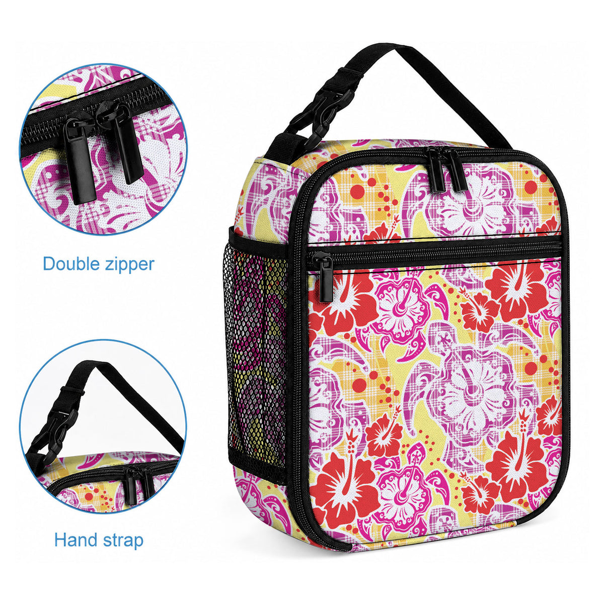 Palaka with Honu and Hibiscus Lunch Bag Hawaiian Heritage Spirit LT9 - Polynesian Pride