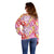 Palaka with Honu and Hibiscus Off Shoulder Sweater Hawaiian Heritage Spirit - Polynesian Pride