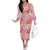 Palaka with Honu and Hibiscus Off The Shoulder Long Sleeve Dress Hawaiian Heritage Spirit - Polynesian Pride