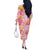 Palaka with Honu and Hibiscus Off The Shoulder Long Sleeve Dress Hawaiian Heritage Spirit - Polynesian Pride