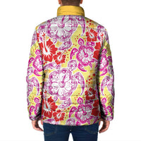 Palaka with Honu and Hibiscus Padded Jacket Hawaiian Heritage Spirit - Polynesian Pride