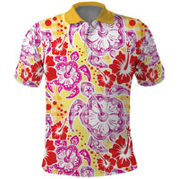 Palaka with Honu and Hibiscus Polo Shirt Hawaiian Heritage Spirit - Polynesian Pride