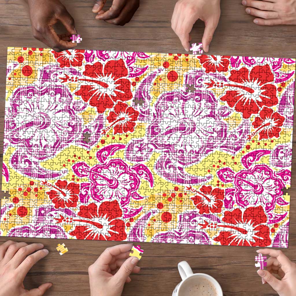 Palaka with Honu and Hibiscus Puzzle Hawaiian Heritage Spirit - Polynesian Pride