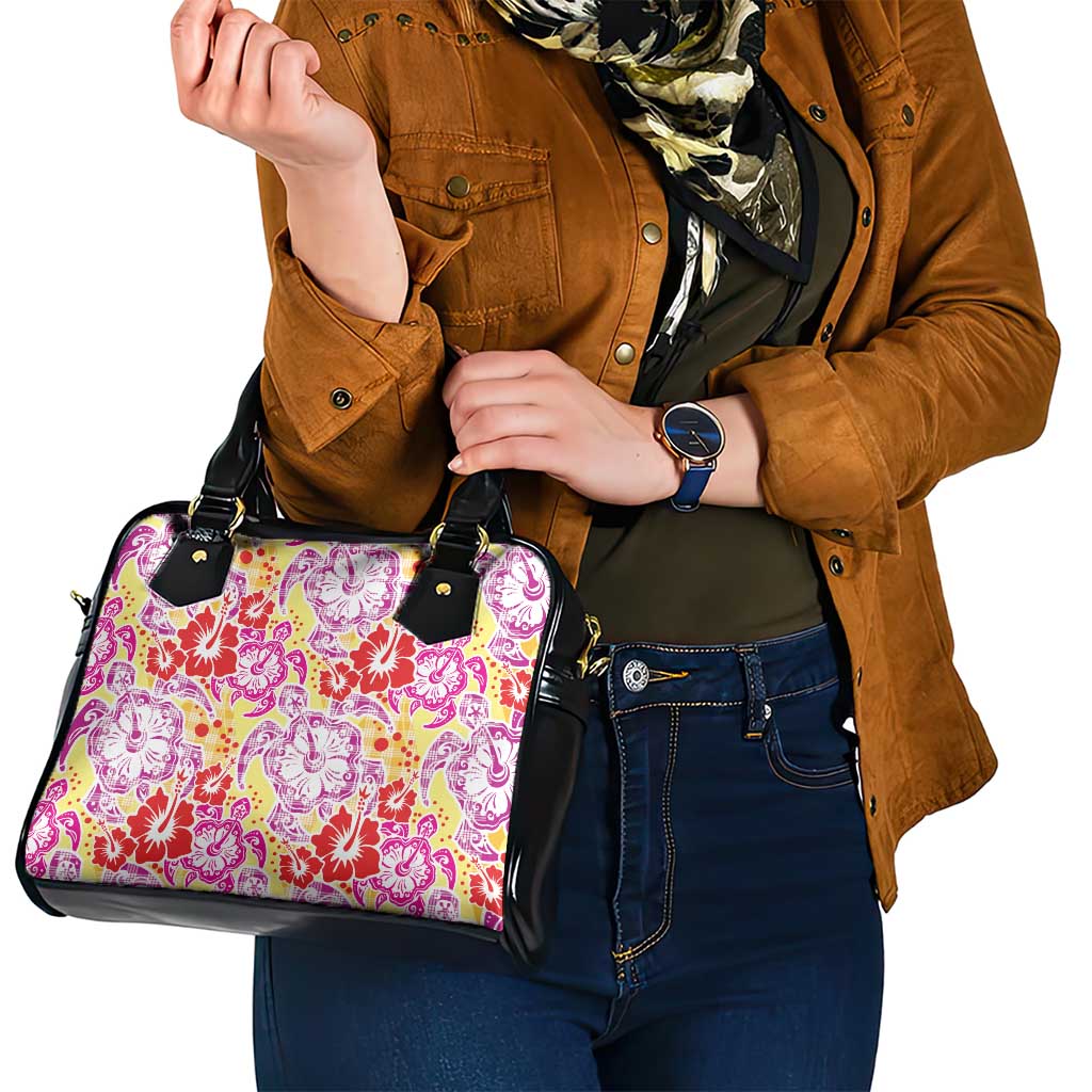 Palaka with Honu and Hibiscus Shoulder Handbag Hawaiian Heritage Spirit - Polynesian Pride