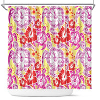 Palaka with Honu and Hibiscus Shower Curtain Hawaiian Heritage Spirit - Polynesian Pride