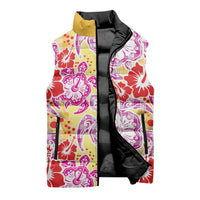 Palaka with Honu and Hibiscus Sleeveless Puffer Jacket Hawaiian Heritage Spirit - Polynesian Pride