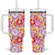 Palaka with Honu and Hibiscus Tumbler With Handle Hawaiian Heritage Spirit - Polynesian Pride