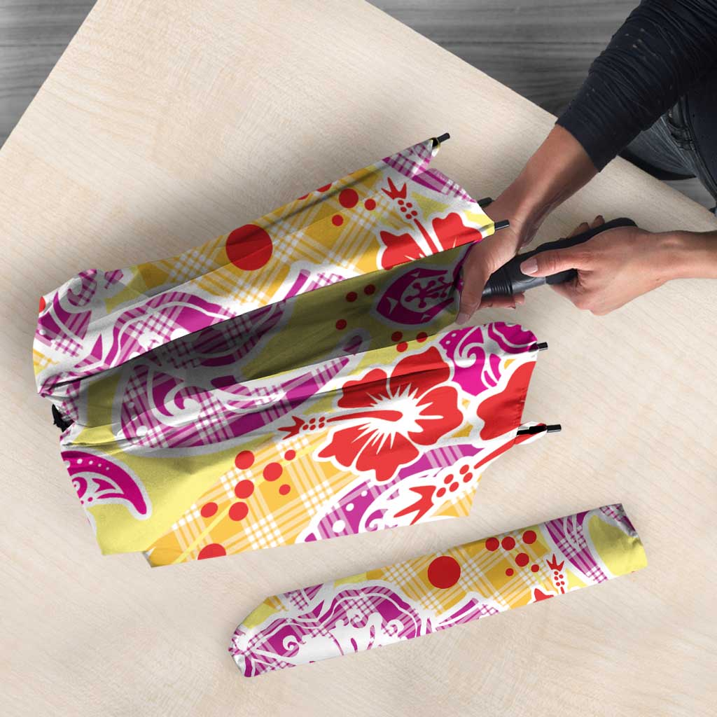 Palaka with Honu and Hibiscus Umbrella Hawaiian Heritage Spirit - Polynesian Pride