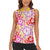 Palaka with Honu and Hibiscus Women Sleeveless Polo Shirt Hawaiian Heritage Spirit - Polynesian Pride