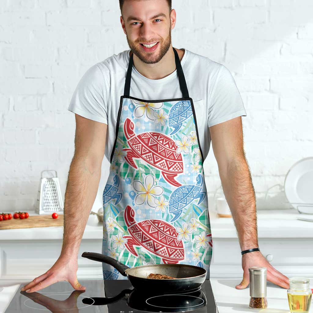 Palaka with Honu and Plumeria Apron Hawaiian Heritage Spirit - Polynesian Pride