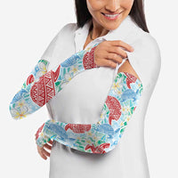 Palaka with Honu and Plumeria Arm Sleeves Hawaiian Heritage Spirit - Polynesian Pride