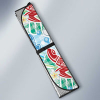 Palaka with Honu and Plumeria Auto Sun Shade Hawaiian Heritage Spirit - Polynesian Pride