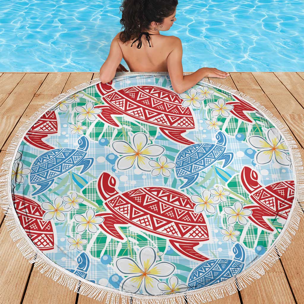 Palaka with Honu and Plumeria Beach Blanket Hawaiian Heritage Spirit - Polynesian Pride