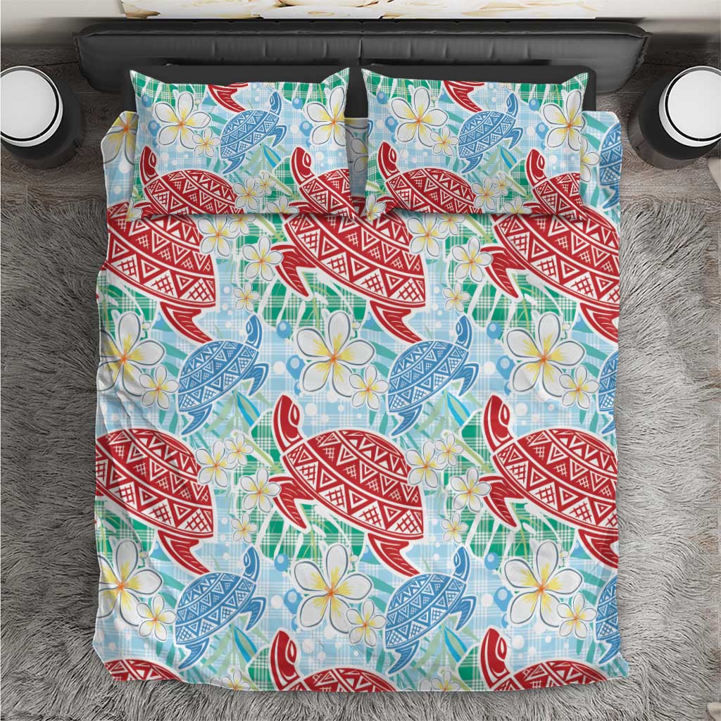 Palaka with Honu and Plumeria Bedding Set Hawaiian Heritage Spirit - Polynesian Pride