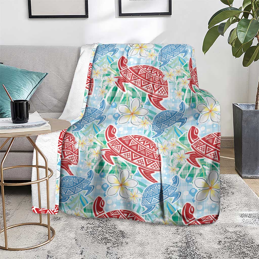 Palaka with Honu and Plumeria Blanket Hawaiian Heritage Spirit - Polynesian Pride