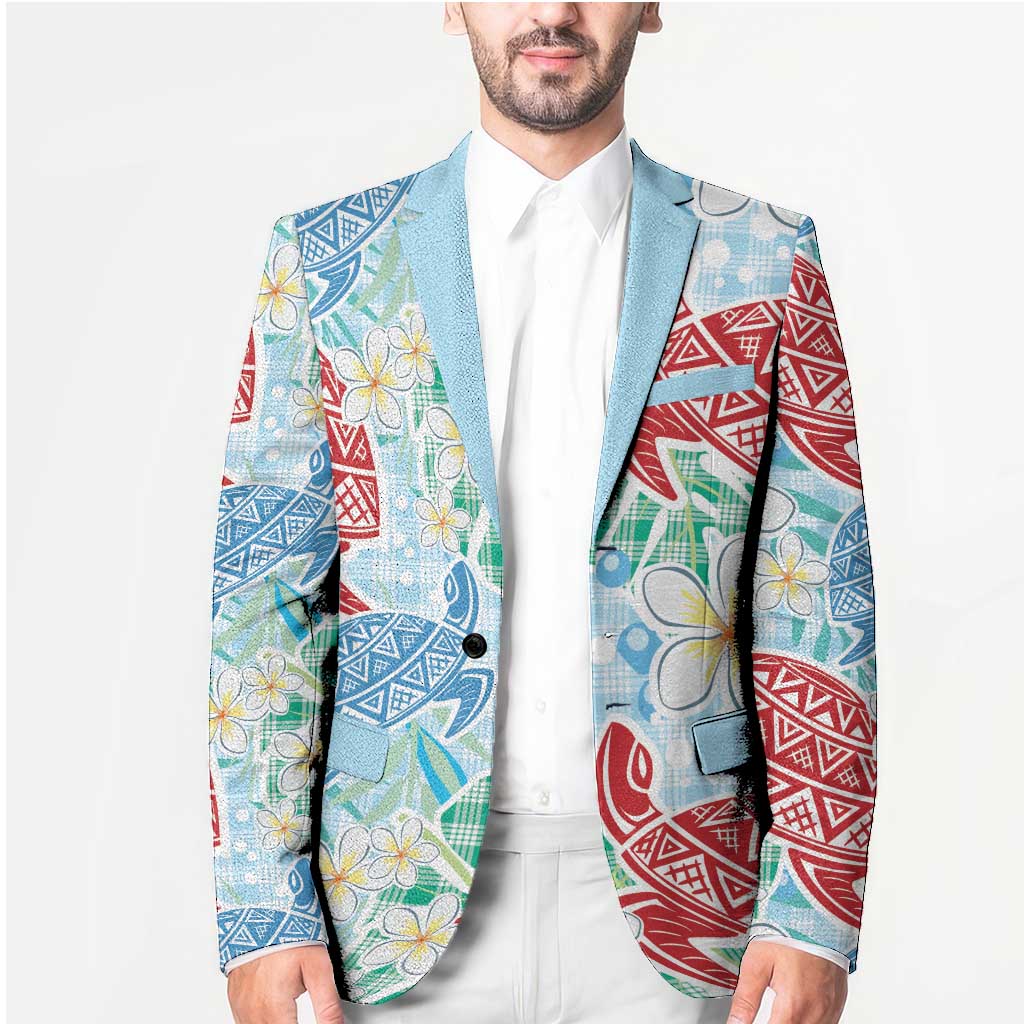 Palaka with Honu and Plumeria Blazer Hawaiian Heritage Spirit - Polynesian Pride