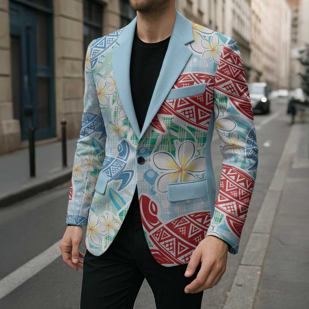 Palaka with Honu and Plumeria Blazer Hawaiian Heritage Spirit - Polynesian Pride
