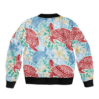 Palaka with Honu and Plumeria Bomber Jacket Hawaiian Heritage Spirit - Polynesian Pride