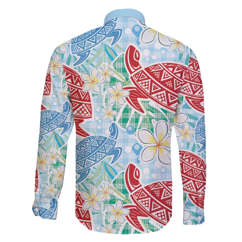 Palaka with Honu and Plumeria Family Matching Long Sleeve Bodycon Dress and Hawaiian Shirt Hawaiian Heritage Spirit - Polynesian Pride