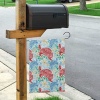 Palaka with Honu and Plumeria Garden Flag Hawaiian Heritage Spirit - Polynesian Pride