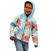 Palaka with Honu and Plumeria Kid Hoodie Hawaiian Heritage Spirit - Polynesian Pride