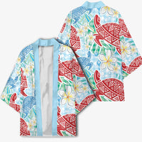 Palaka with Honu and Plumeria Kimono Hawaiian Heritage Spirit - Polynesian Pride