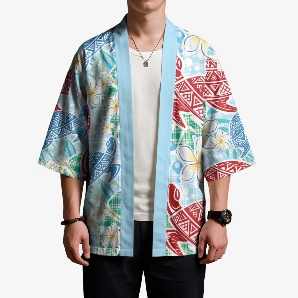 Palaka with Honu and Plumeria Kimono Hawaiian Heritage Spirit - Polynesian Pride