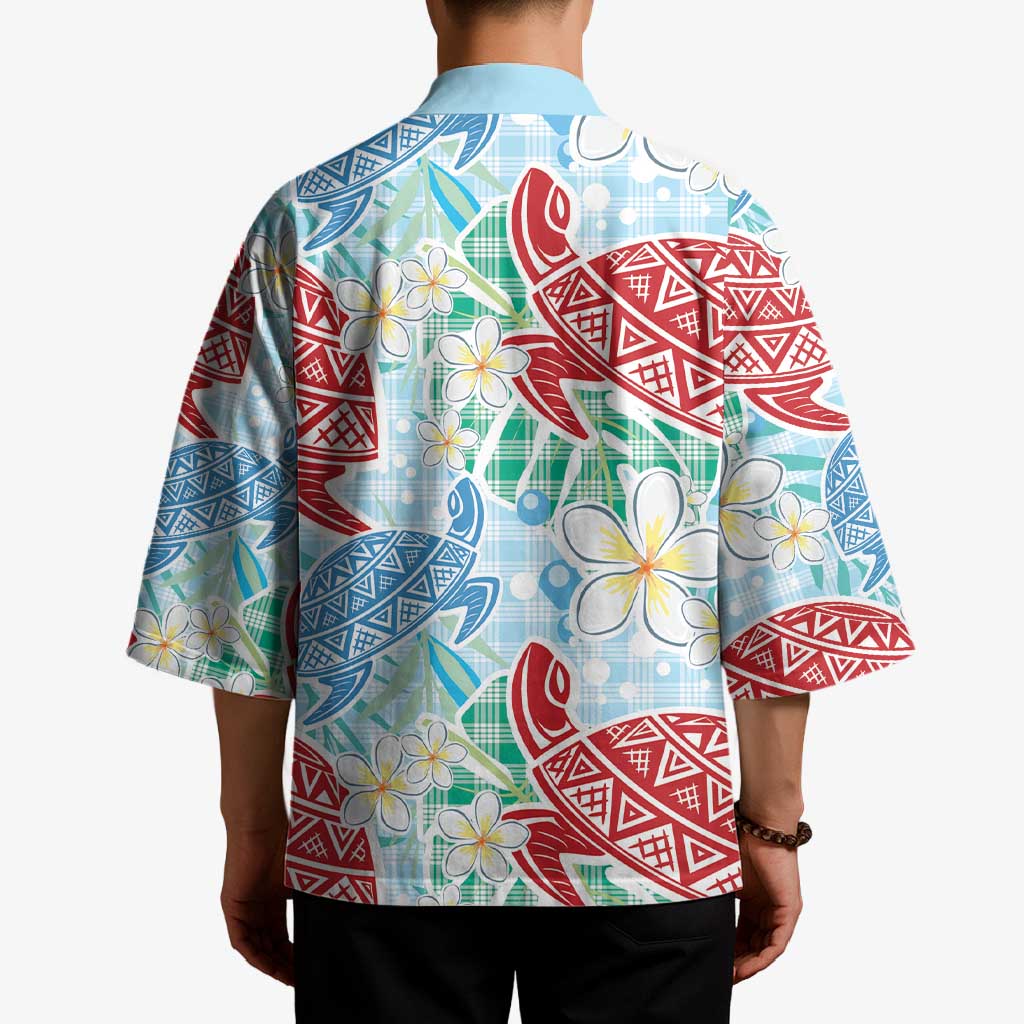 Palaka with Honu and Plumeria Kimono Hawaiian Heritage Spirit - Polynesian Pride