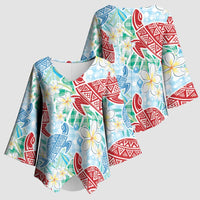 Palaka with Honu and Plumeria Kimono Sleeve Blouse Hawaiian Heritage Spirit - Polynesian Pride