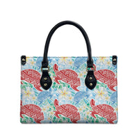 Palaka with Honu and Plumeria Leather Bag Hawaiian Heritage Spirit - Polynesian Pride