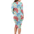 Palaka with Honu and Plumeria Long Sleeve Bodycon Dress Hawaiian Heritage Spirit - Polynesian Pride