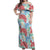 Palaka with Honu and Plumeria Off Shoulder Maxi Dress Hawaiian Heritage Spirit - Polynesian Pride