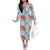 Palaka with Honu and Plumeria Off The Shoulder Long Sleeve Dress Hawaiian Heritage Spirit - Polynesian Pride