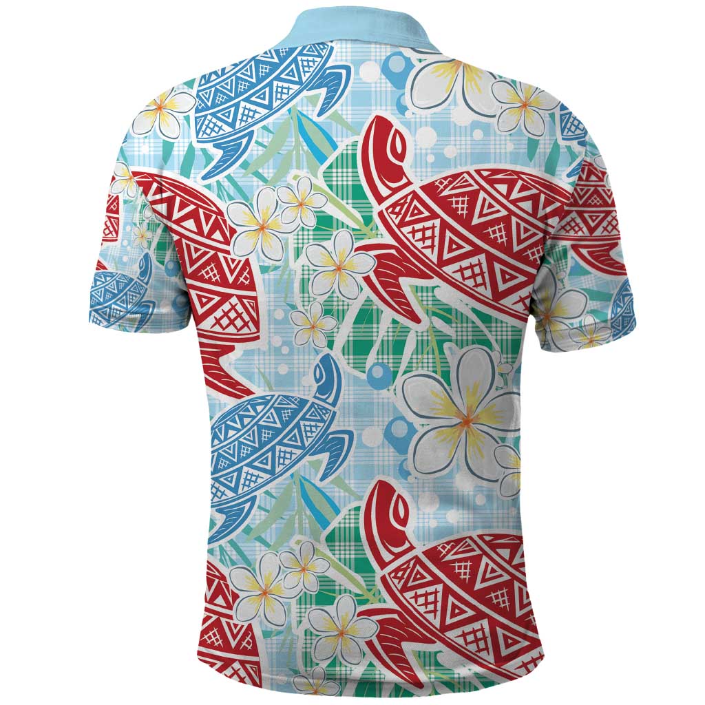 Palaka with Honu and Plumeria Polo Shirt Hawaiian Heritage Spirit - Polynesian Pride