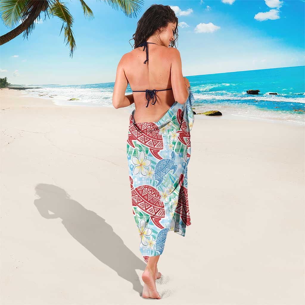Palaka with Honu and Plumeria Sarong Hawaiian Heritage Spirit - Polynesian Pride