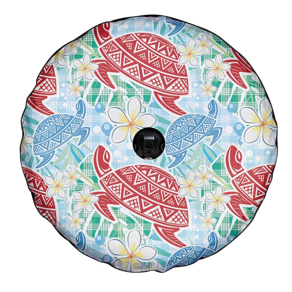 Palaka with Honu and Plumeria Spare Tire Cover Hawaiian Heritage Spirit - Polynesian Pride