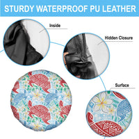 Palaka with Honu and Plumeria Spare Tire Cover Hawaiian Heritage Spirit - Polynesian Pride