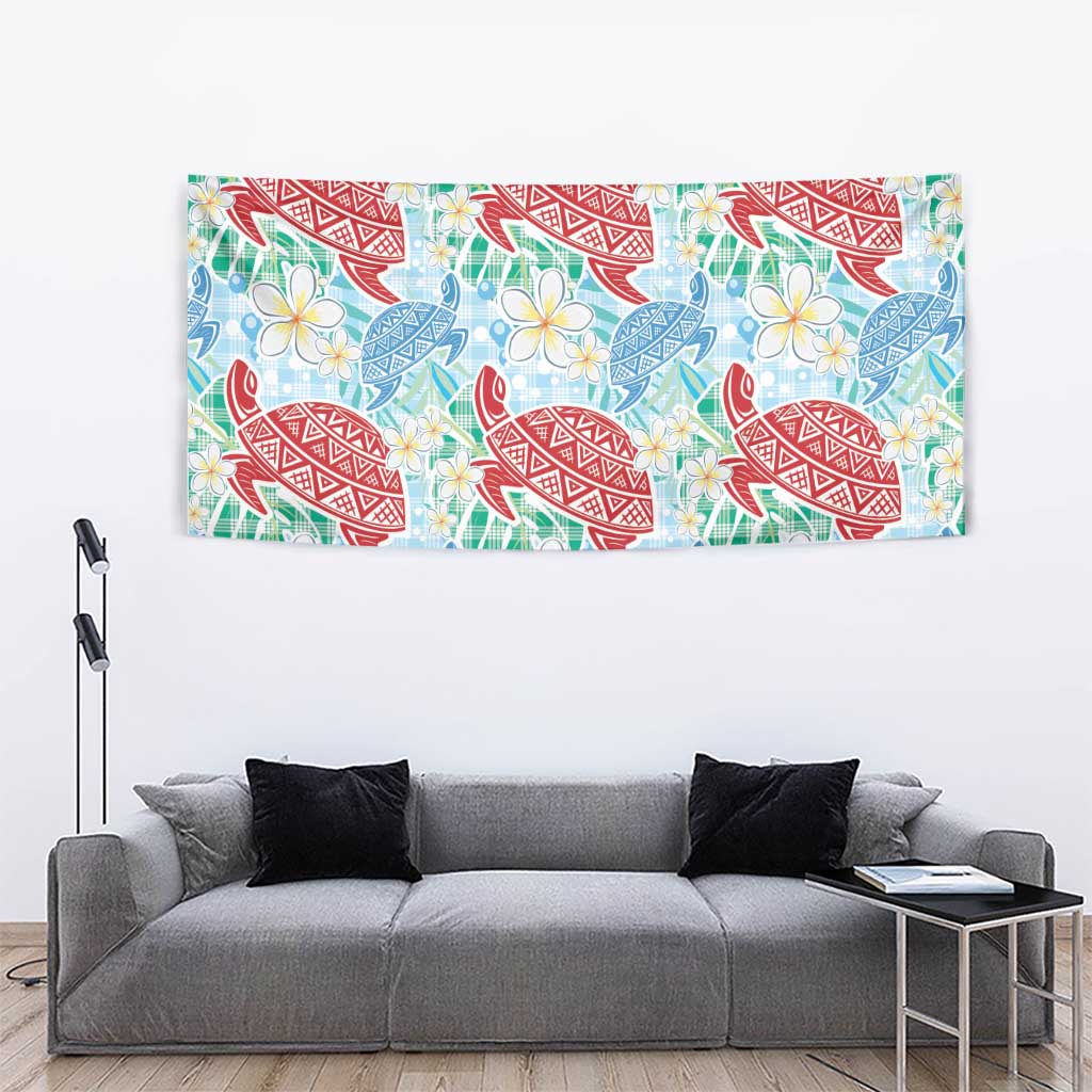 Palaka with Honu and Plumeria Tapestry Hawaiian Heritage Spirit - Polynesian Pride