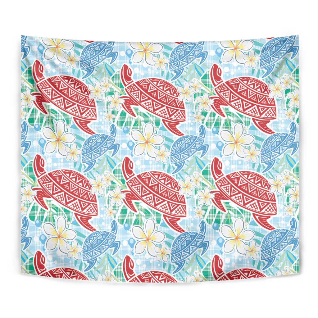 Palaka with Honu and Plumeria Tapestry Hawaiian Heritage Spirit - Polynesian Pride