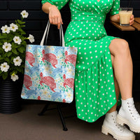 Palaka with Honu and Plumeria Tote Bag Hawaiian Heritage Spirit - Polynesian Pride